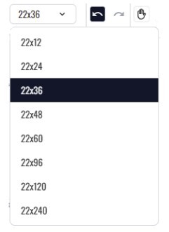 Gang sheet sizing controls